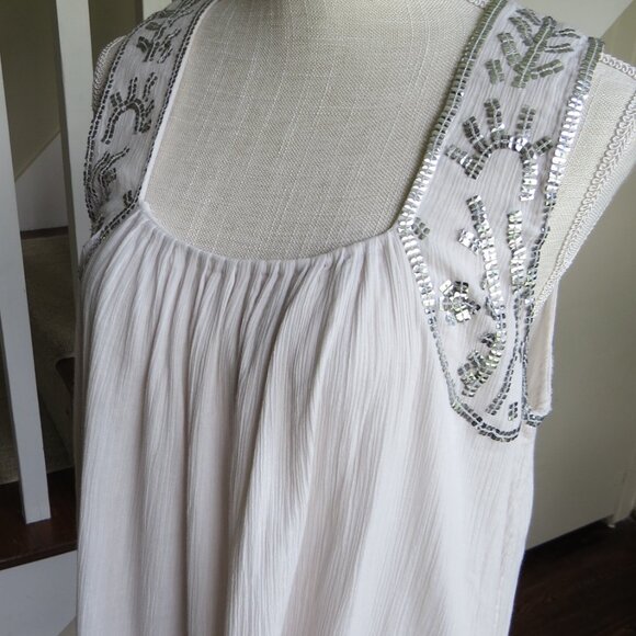 Calypso St. Barth Sleeveless Gauzy Cotton Sequin Dress Lined SIZE LARGE - Picture 2 of 10